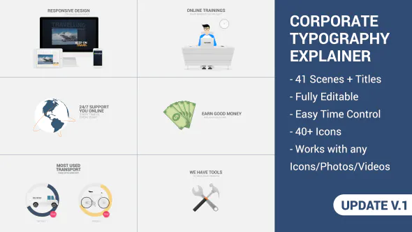 企业排版讲解员Corporate Typography Explainer-AE模板
