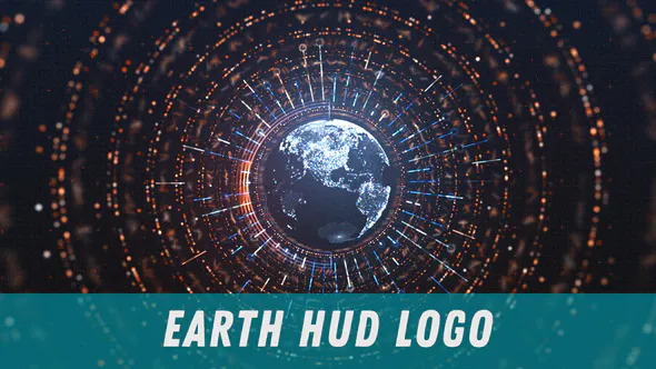 地球 HUD 徽标Earth HUD Logo-AE模板