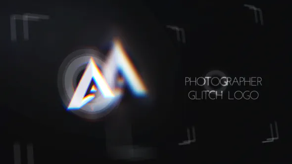 最小的摄影师故障标志介绍揭示Minimal Photographer Glitch Logo Intro Reveal-AE模板