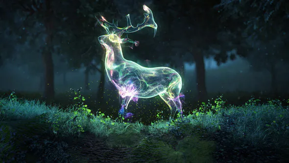 神奇的自然粒子标志Magic Nature Particles Logo-AE模板