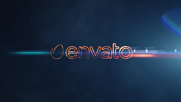 活力火闪光字体手绘军刀标志Saber Logo-AE模板