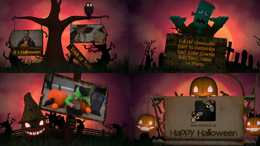 万圣节之夜问候Halloween Night Greetings-AE模板