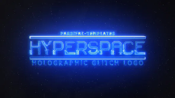 超空间 | 全息故障标志Hyperspace | Holographic Glitch Logo-AE模板