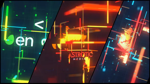 复古技术故障标志Retro Technology Glitch Logo-AE模板