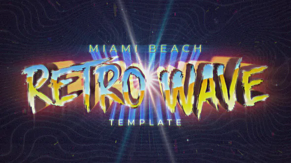复古波介绍Retro Wave Intro-AE模板