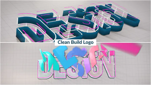 清洁构建徽标显示Clean Build Logo Reveal-AE模板
