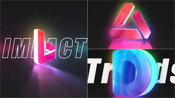 3D 彩色标志介绍3D Color Logo Intro-AE模板