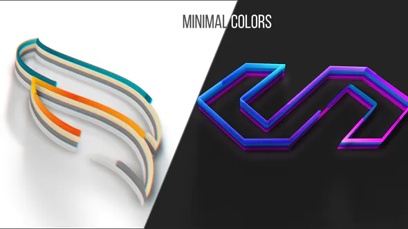 最小的颜色标志介绍Minimal Colors Logo Intro-AE模板