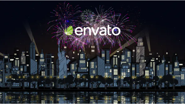 七月四日标志展示Fouth of July Logo Reveal-AE模板