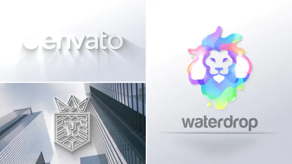 蓝色的明亮的商业电影干净的标志刺Clean Logo Sting-AE模板