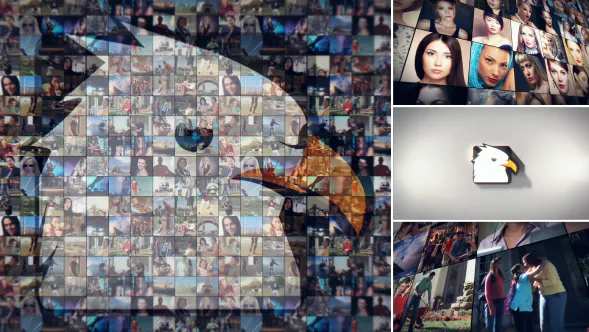 简单的马赛克标志Simple Mosaic Logo-AE模板