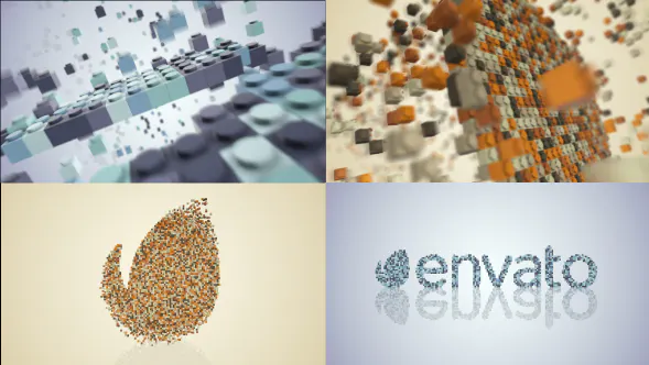 立方体元素 3d乐高Item tags-AE模板