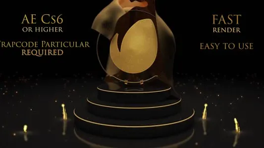 时尚玻璃金色标志粒子Golden Logo-AE模板