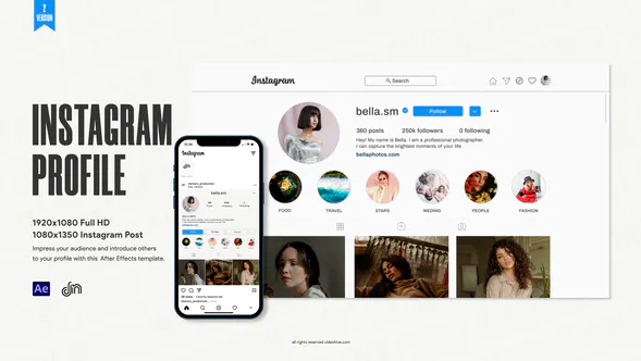 Instagram 个人资料Instagram Profile-AE模板