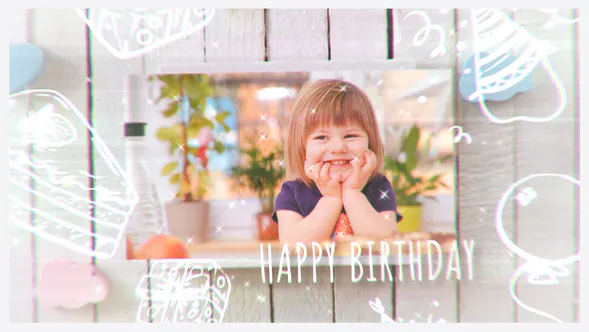 生日快乐儿童照片Happy Birthday Kids Photos-AE模板