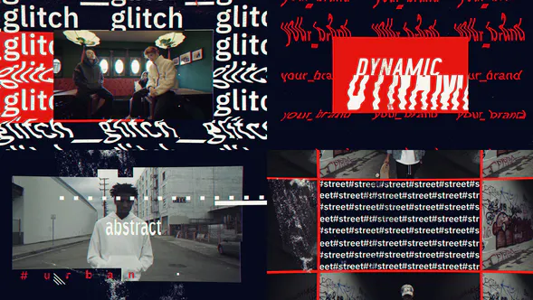 小故障城市竞赛Glitch Urban Opener-AE模板