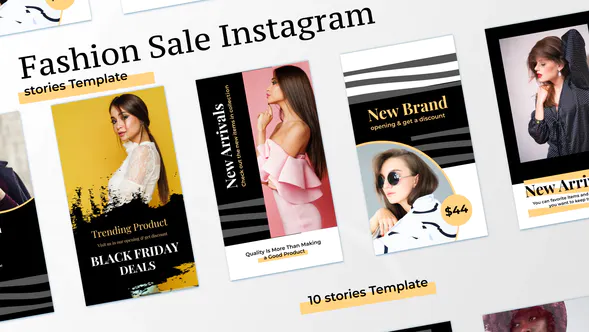 时尚销售 Instagram 故事模板Fashion Sale Instagram stories Template-AE模板