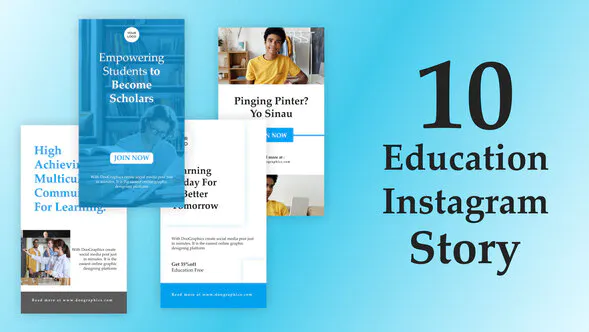 教育 Instagram 故事模板Education Instagram Stories Template-AE模板