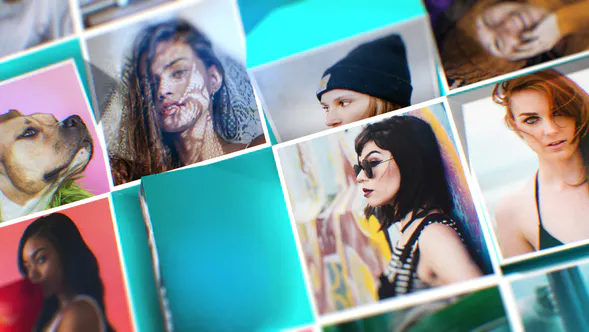 3D 马赛克显示3D Mosaic Reveal-AE模板