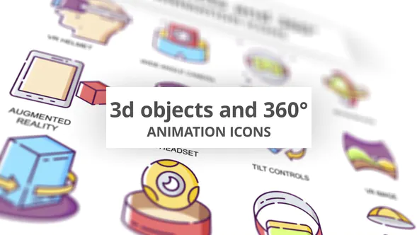 3D 对象和 360 – 动画图标3D objects & 360 – Animation Icons-AE模板