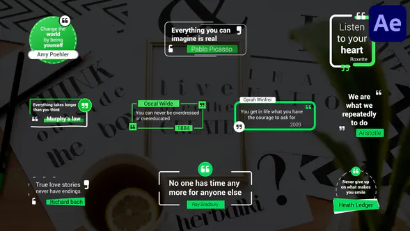 引文标题行情标题Quotes Titles | After Effects-AE模板