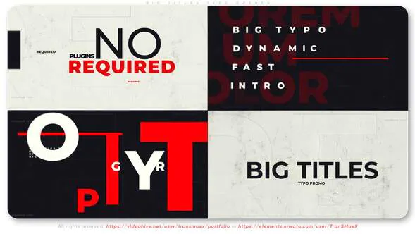 Envato 元素动画颜色控制Big Titles Typo. Smart Opener-AE模板
