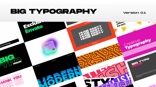 大排版颜色Envato 元素Big Typography-AE模板