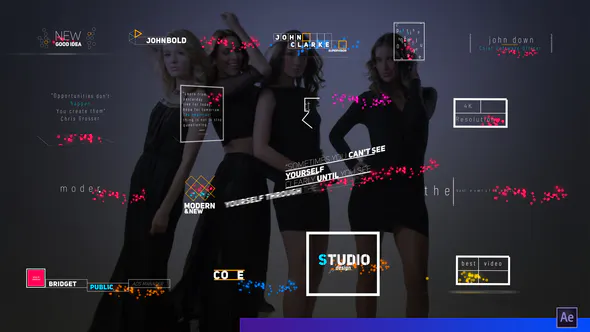 现代彩色粒子标题Modern Colored Particles Titles-AE模板