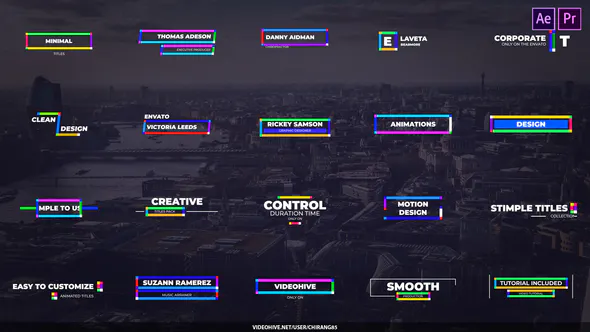 干净现代宇宙Multi Minimal Titles for Premiere Pro & After Effects-AE模板