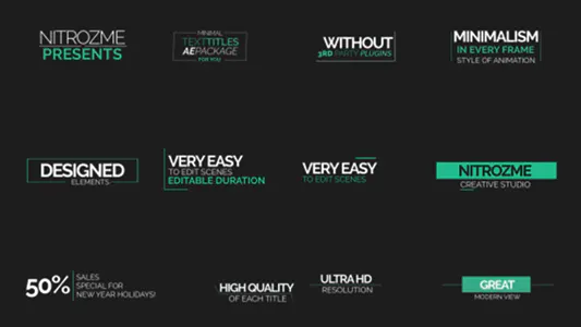 文字动画布局最小标题Minimal Titles-AE模板