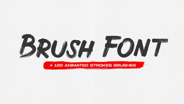 画笔动画字体Brush Animated Font-AE模板