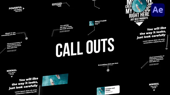 图表干净企业时尚Corporate Call Outs-AE模板