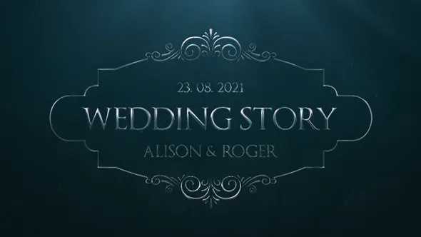 电影标志爱情故事回忆银色婚礼头衔Silver Wedding Titles-AE模板