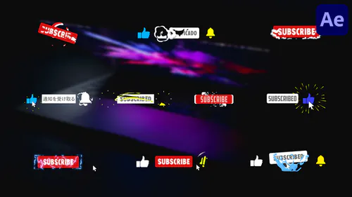 时尚的订阅按钮Stylish Subscribe Buttons | After Effects-AE模板