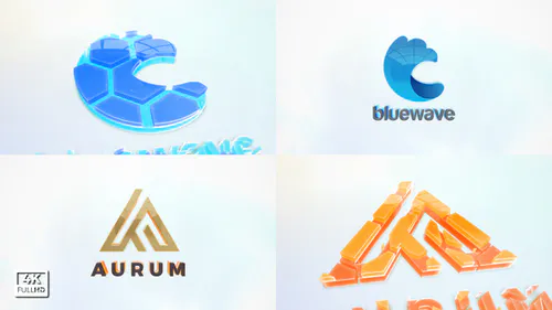 玻璃有光泽蜂蜜3D Clean logo 标题3D Clean logo Title-AE模板