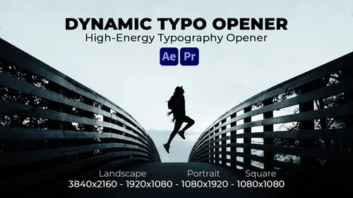 动态字开场黑色粗体拍手Dynamic Typo Opener-AE模板