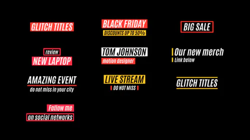 故障文本网络变形失真未来Glitch Text-AE模板