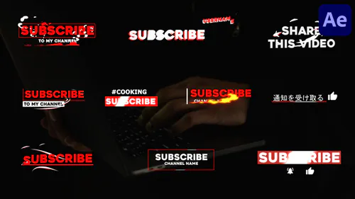 4k多彩社交媒体文字动画Stylish Subscribe Lower Thirds | After Effects-AE模板