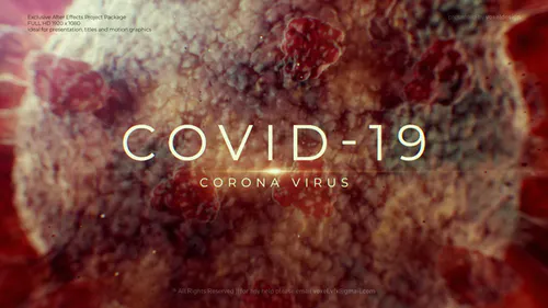 Covid-19 病毒电影标题细胞新冠病毒Covid-19 Virus Cinematic Title-AE模板