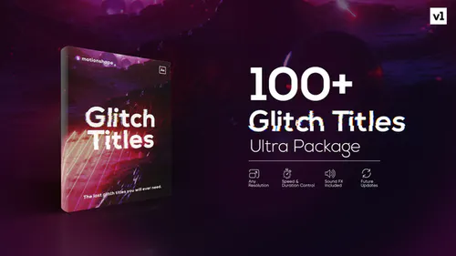 故障标题包Glitch Titles Pack-AE模板