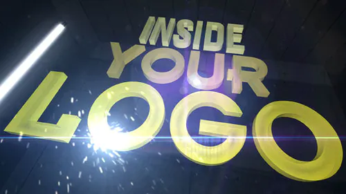 火花灰尘闪光荧光的Inside Your LOGO-AE模板