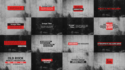 排版白色文字动画Grunge Titles-AE模板