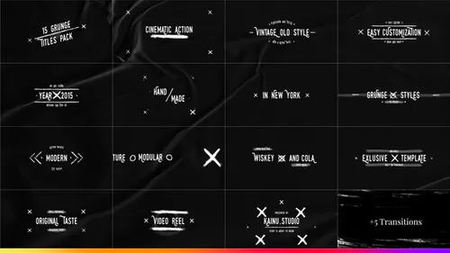 15 Vintage Titles Pack15 个复古标题包-AE模板