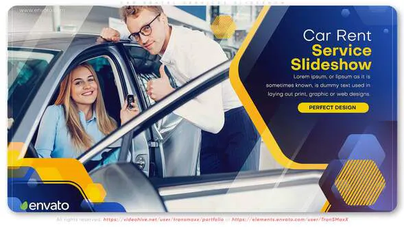 汽车租赁服务幻灯片Car Rental Services Slideshow-AE模板