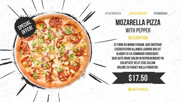 汉堡包咖啡店烹饪菜单促销Fast Food Restaurant-AE模板