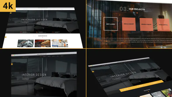 商业电影经典极简网站促销Minimalistic Website Promo-AE模板