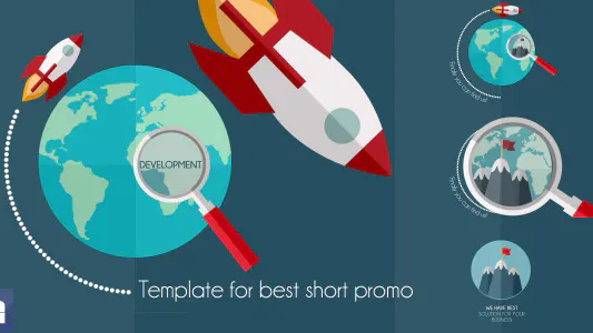 商业火箭 – 短平促销企业宣传片公司工程Business Rocket – Short Flat Promotion-AE模板