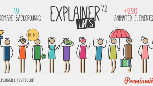 线条工具包卡通片Explainer Lines Toolkit-AE模板