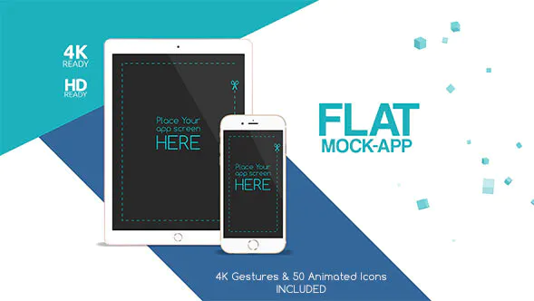 平面模拟应用程序商业Flat Mock App Commercial-AE模板
