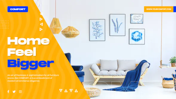 家具公司建筑学商业室内展示媒体开场Comfort -Furniture Company Promo-AE模板